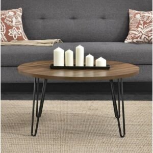 Amber Round Center Table in Brown Color