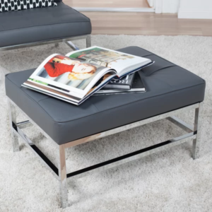 Auri Ottoman in Grey Color - Stainless Steel