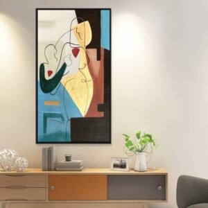Vintage Abstract Lady Line Drawing MODERN ART | 19*35 inches.