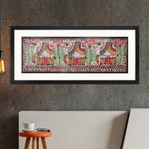 Three Elephants Madhubani Painting